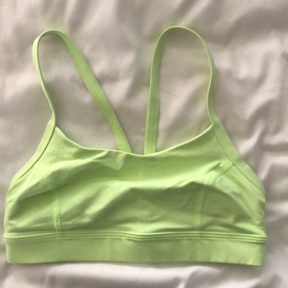 Lime green Lululemon sports bra